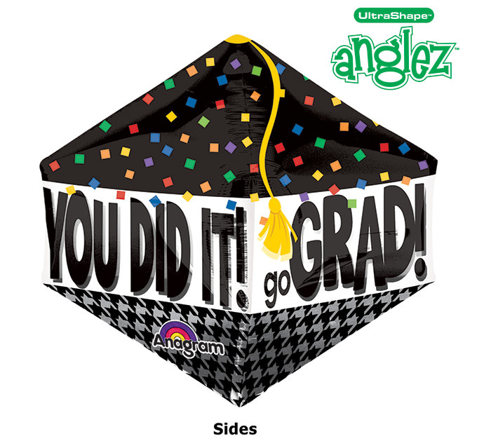 You Did It Grad Cap Anglez Foil Balloon 21Inchch