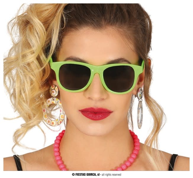 GLASSES NEON GREEN 80's Eighties