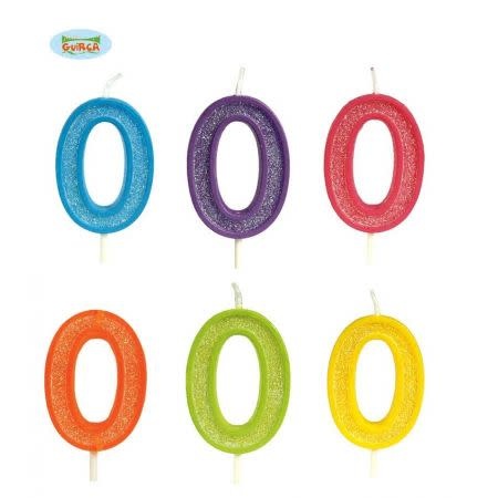GLITTER CANDLE NO. 0, 4 CM 6 ASSORTED CO