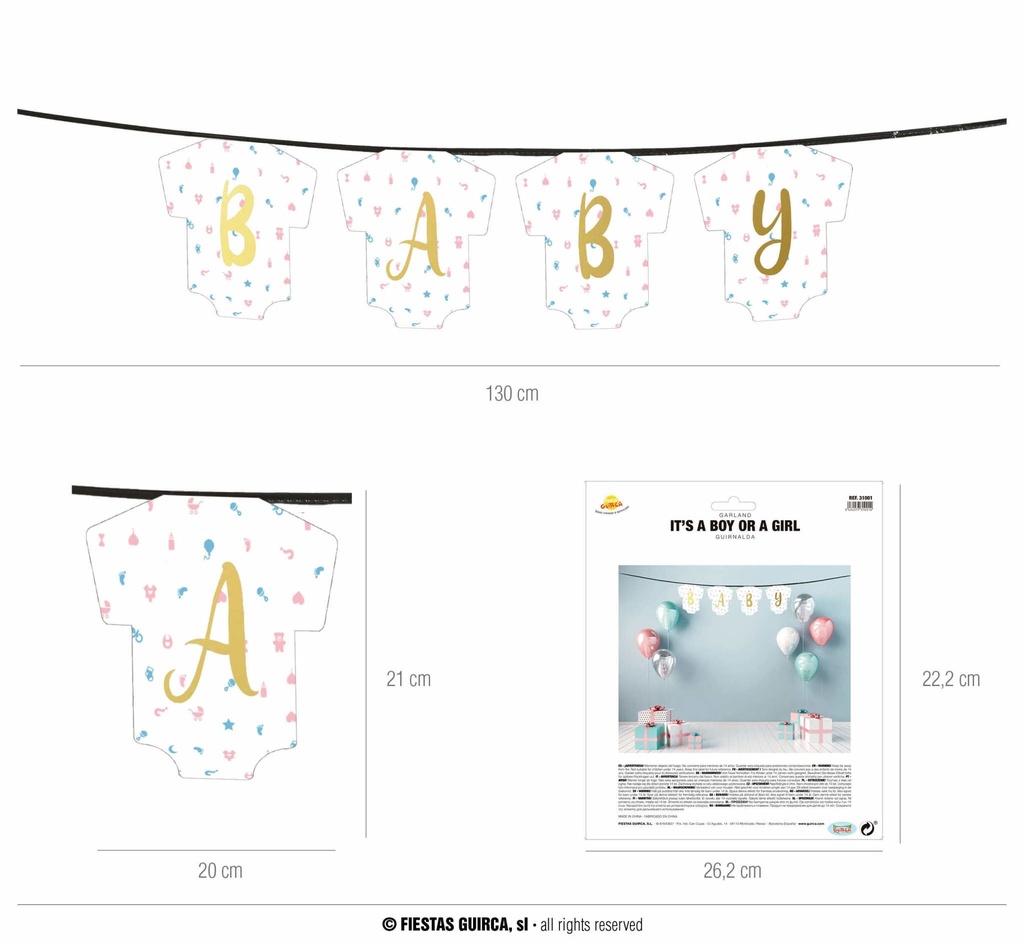 Garland Bodies It'S A Boy Or A Girl 130 Cms