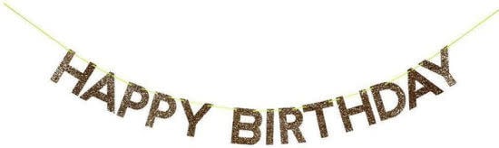 Garland-Happy Birthday Gold