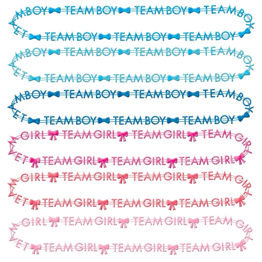 Gender Reveal Team Boy/Team Girl Bead Necklaces Gender Reveal