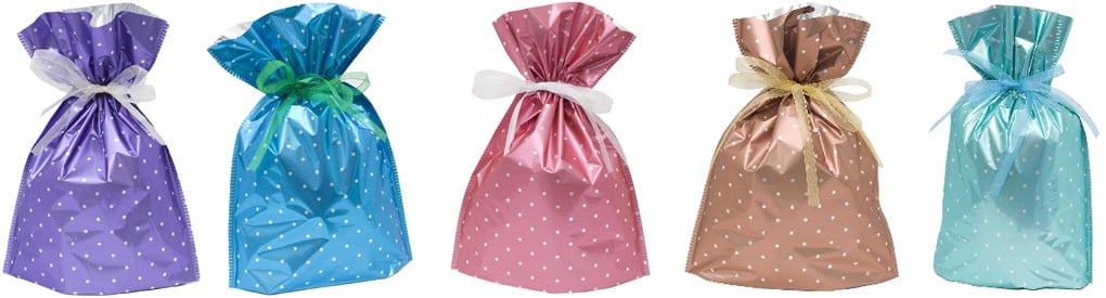 Gift Bag - Lg Mtlc Polka Dot Pink