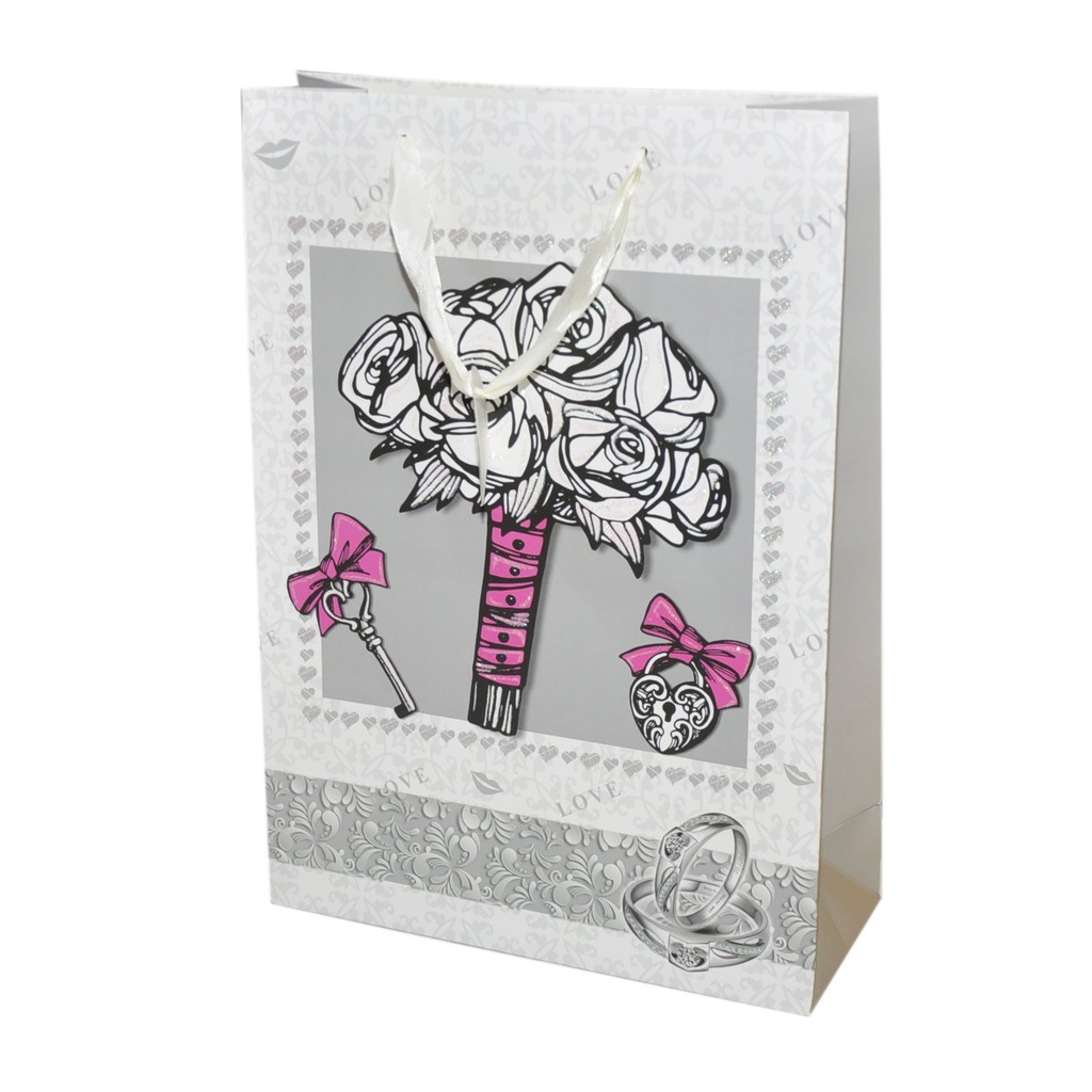 Gift Bag - Wedding, Large (16 4/8 x 12 x 4 6/8) Bridal & Wedding