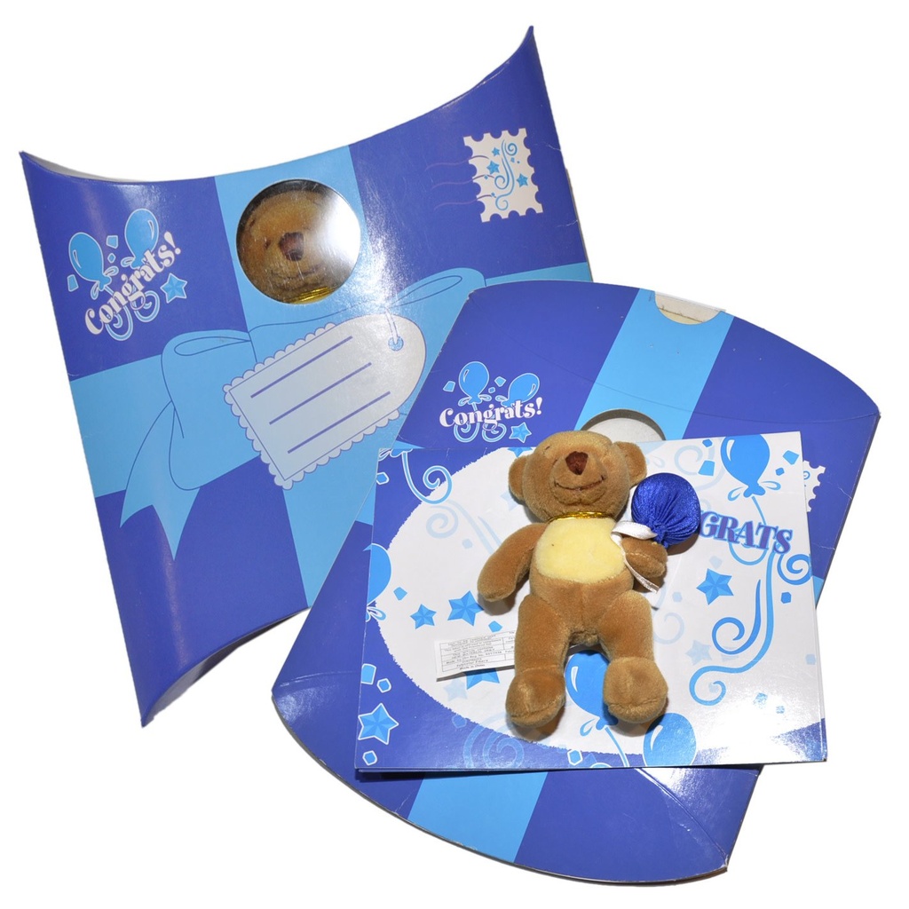 Gift Box with Plush Teddy Bear and Message