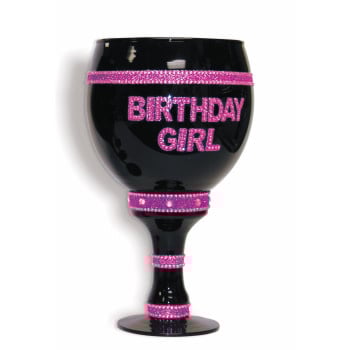 Glass Goblet - Bday Girl Jumbo Glasses & Mugs