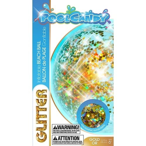 Glitter Beach Ball 13.75" - Gold Glitter