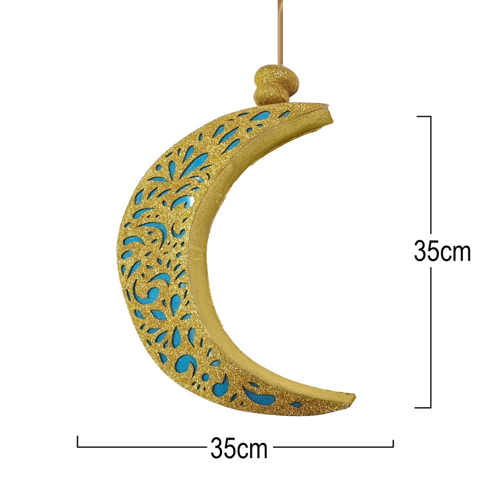 Glitter Light up Lantern-Moon Ramadan