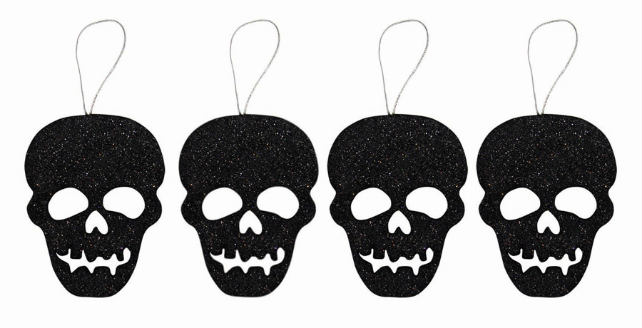 Glitter Skull Ornaments Halloween