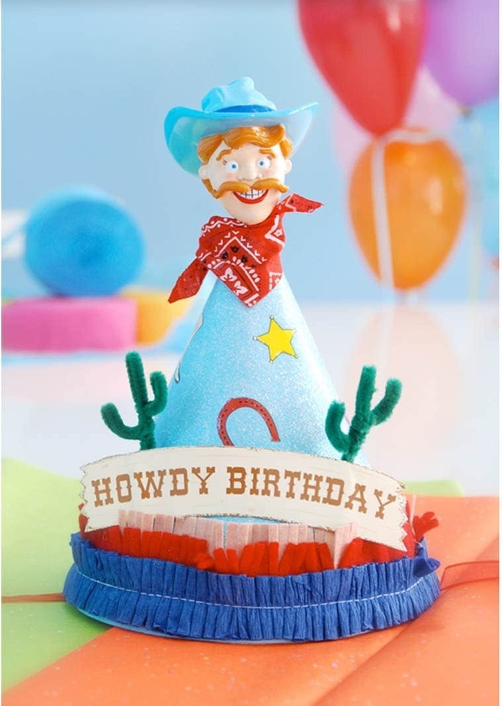 Glittered Birthday Western Cone Hat Barn & Western
