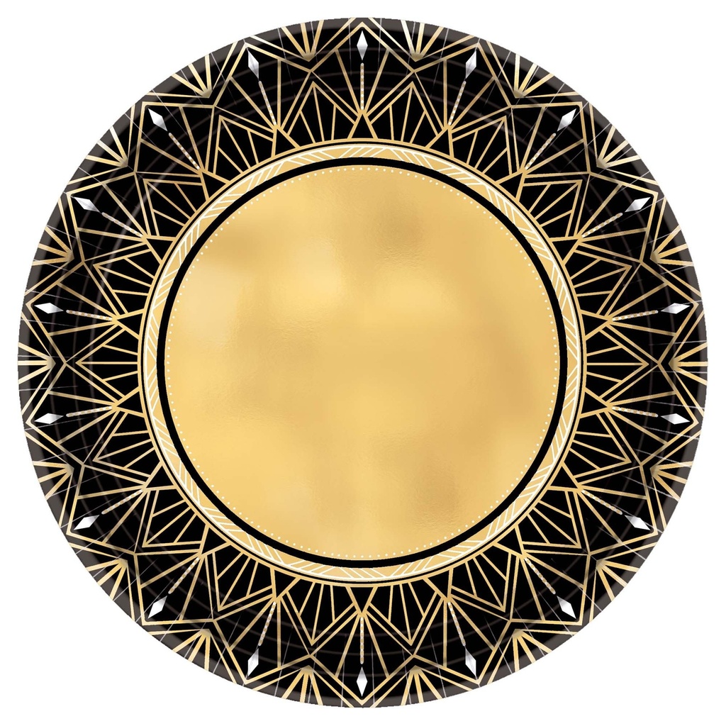 Glitz & Glam Metallic Round Plates, 7 Inch