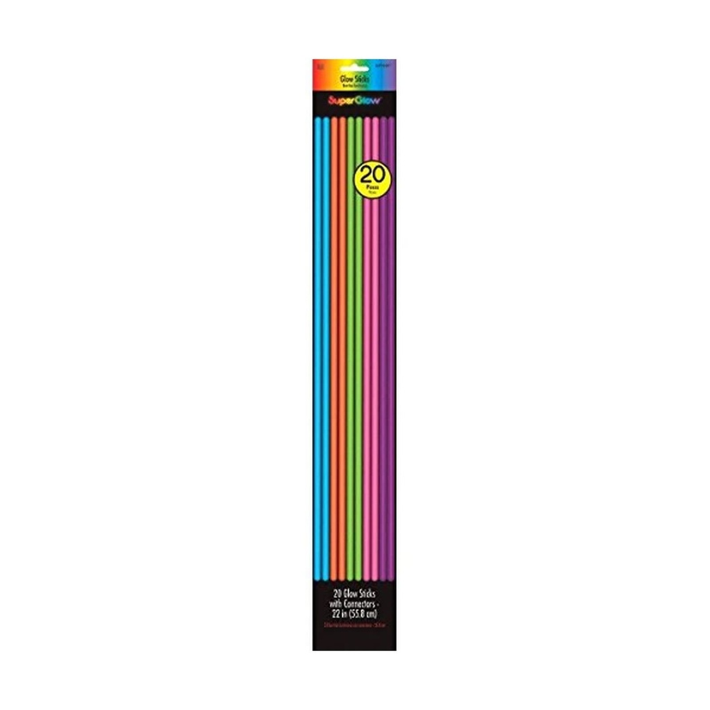  Necklaces 22"-Assorted Colors 20Pcs Glow Party Accessories