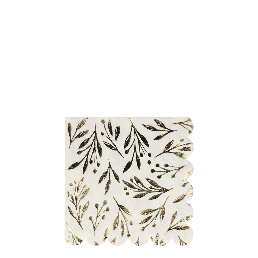 مناديل صغيرة بنمط أوراق الشجر الذهبية