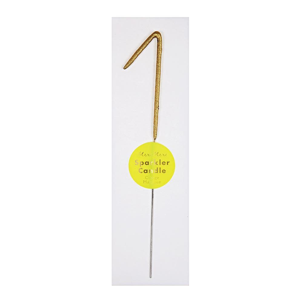 Gold Sparkler Number Candle - 1