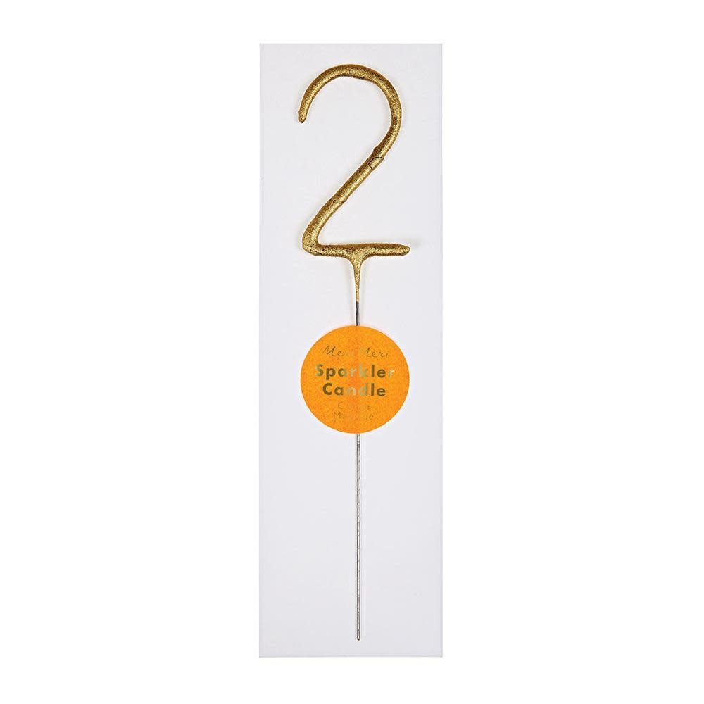 Gold Sparkler Number Candle - 2