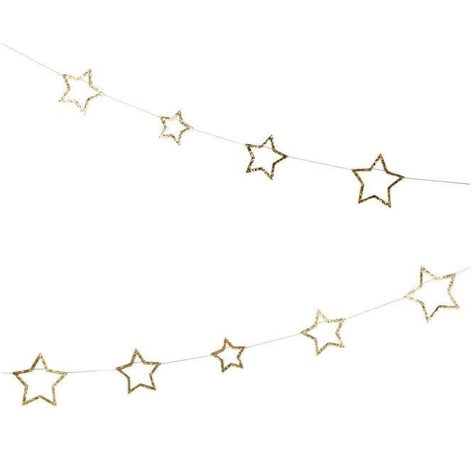 Gold Star Glitter Mini Garland