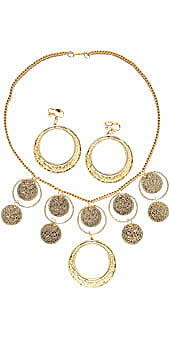 Gold Tone Necklace and Earring Set