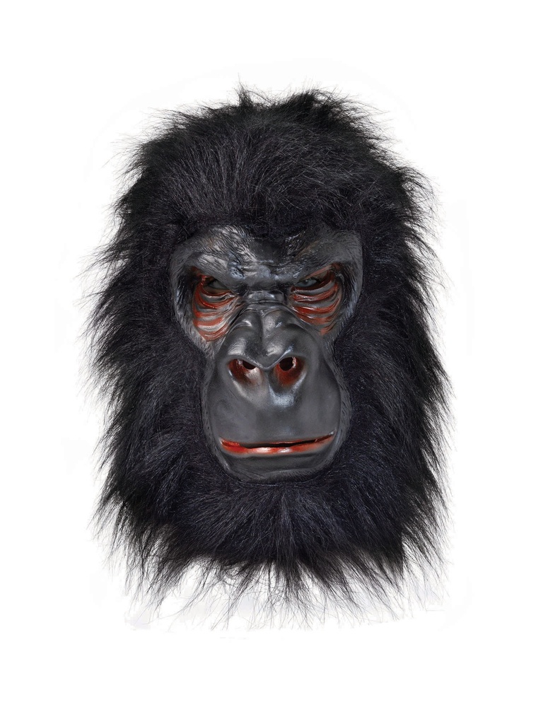 Latex Gorilla Mask with Black Hair