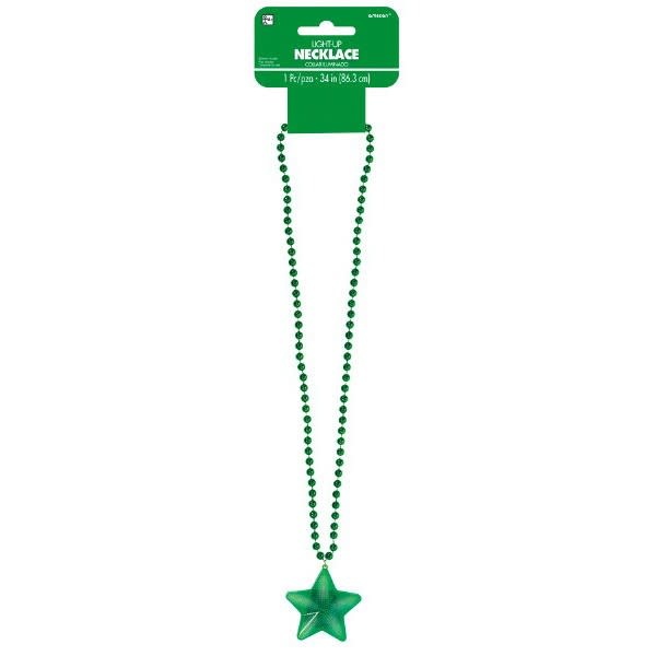 Green Light-Up Star Necklace National Day