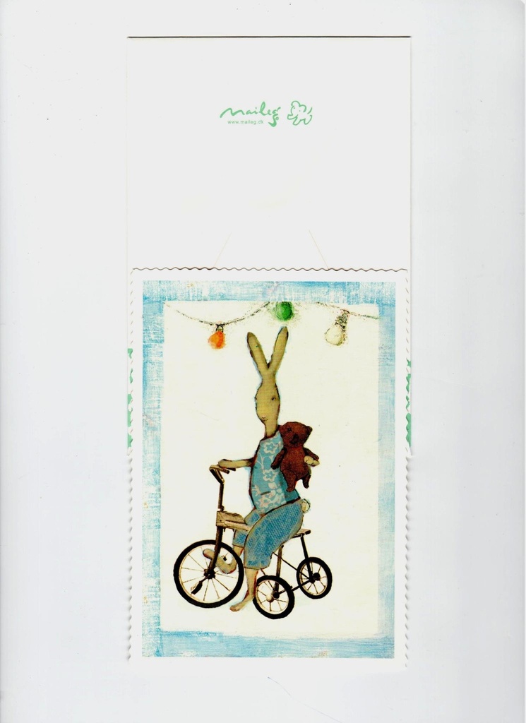 Greeting Card - Rabbit Boy On Bike