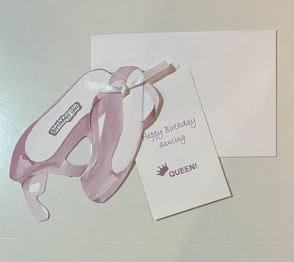 Greeting Card Happy Birthday-Ballet slippers