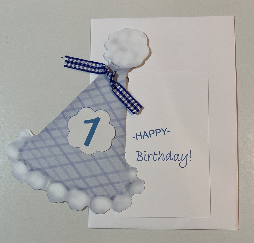 Greeting Card Happy Birthday-Party Hat, Blue