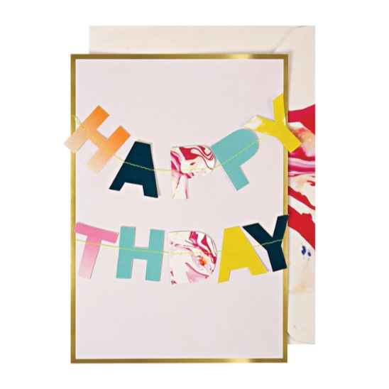 Greeting Card-Birthday Garland
