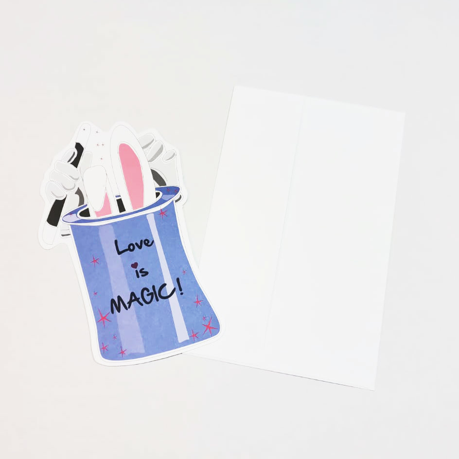 Greeting Card-Love is Magic Bunny Valentine
