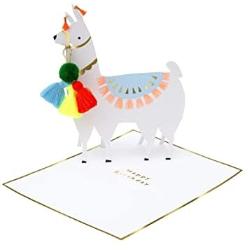 Greeting Card-Stand Up Llama Card