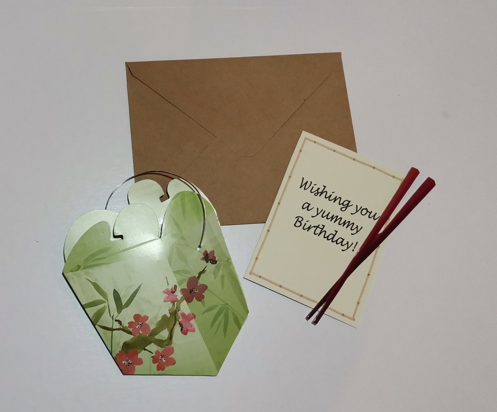 Greeting Card-Yummy Takeout Box