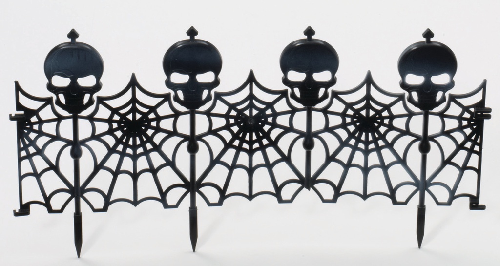 Halloween Fence-Skull & Web Halloween
