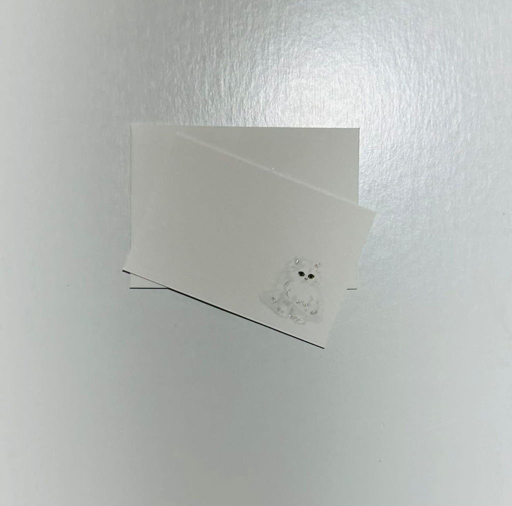 Hand Finished Enclosure-White Persian Cat