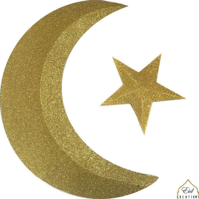 Hanging Decorations - 3D Crescent Moon & Star
