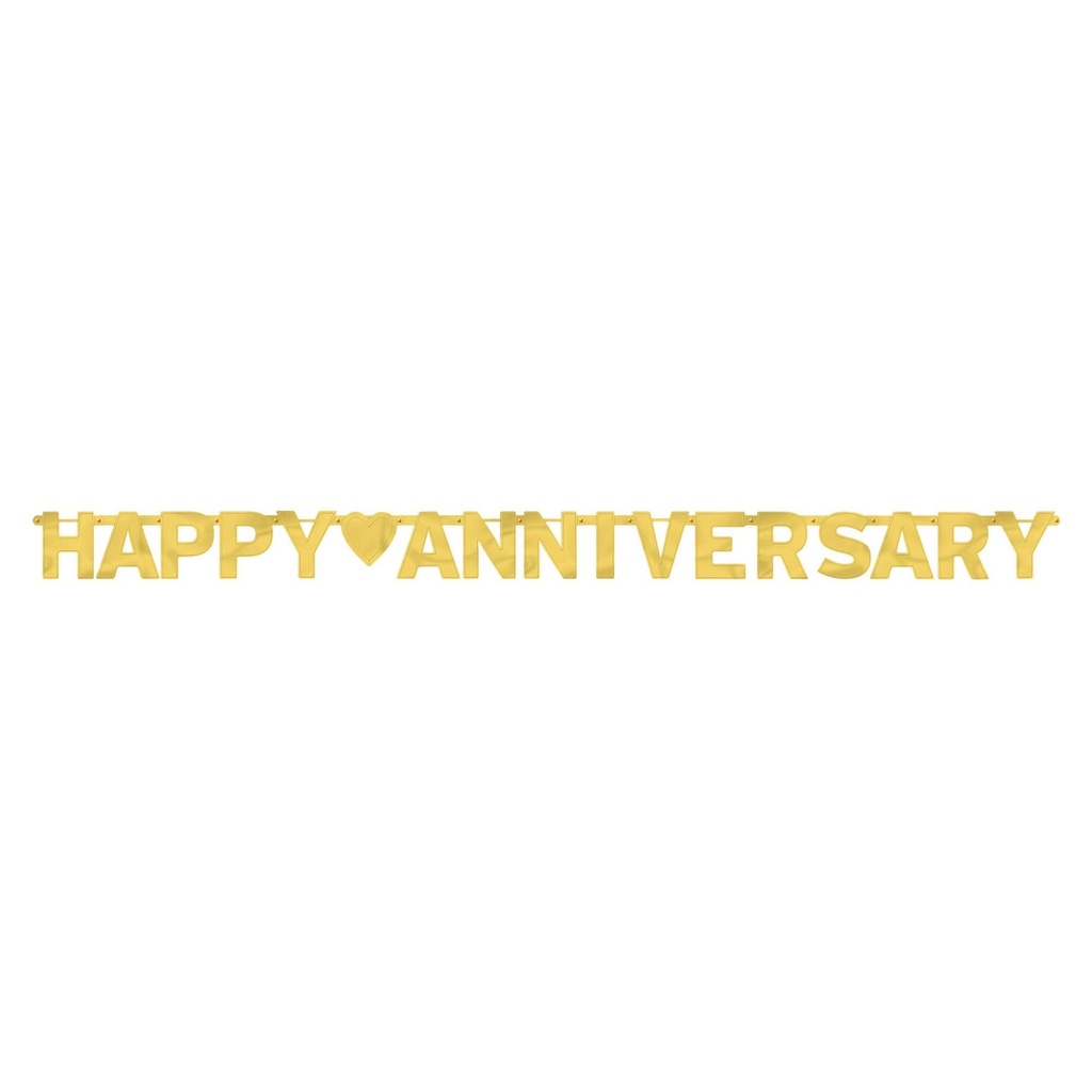 Happy Anniversary Gold - Large Foil Letter Banner