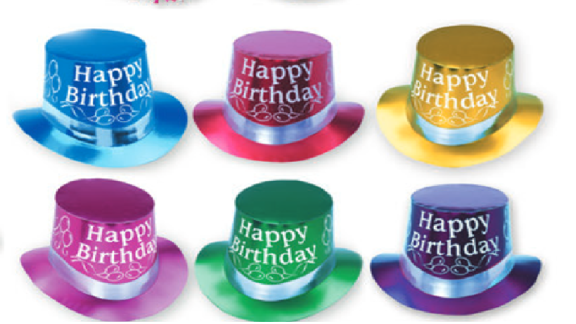 Happy Birthday Curved Brim Top Hat-Adult