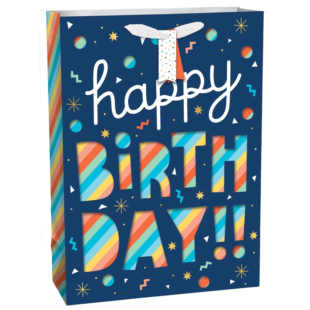 Happy Birthday Cut Out Extra Large Bag w/ hang tag