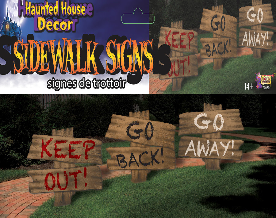 Haunted House Sidewlk Sign Set Halloween