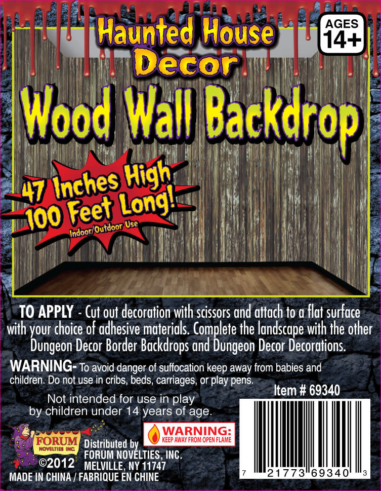 Haunted House-Rotted Wood Wall Halloween