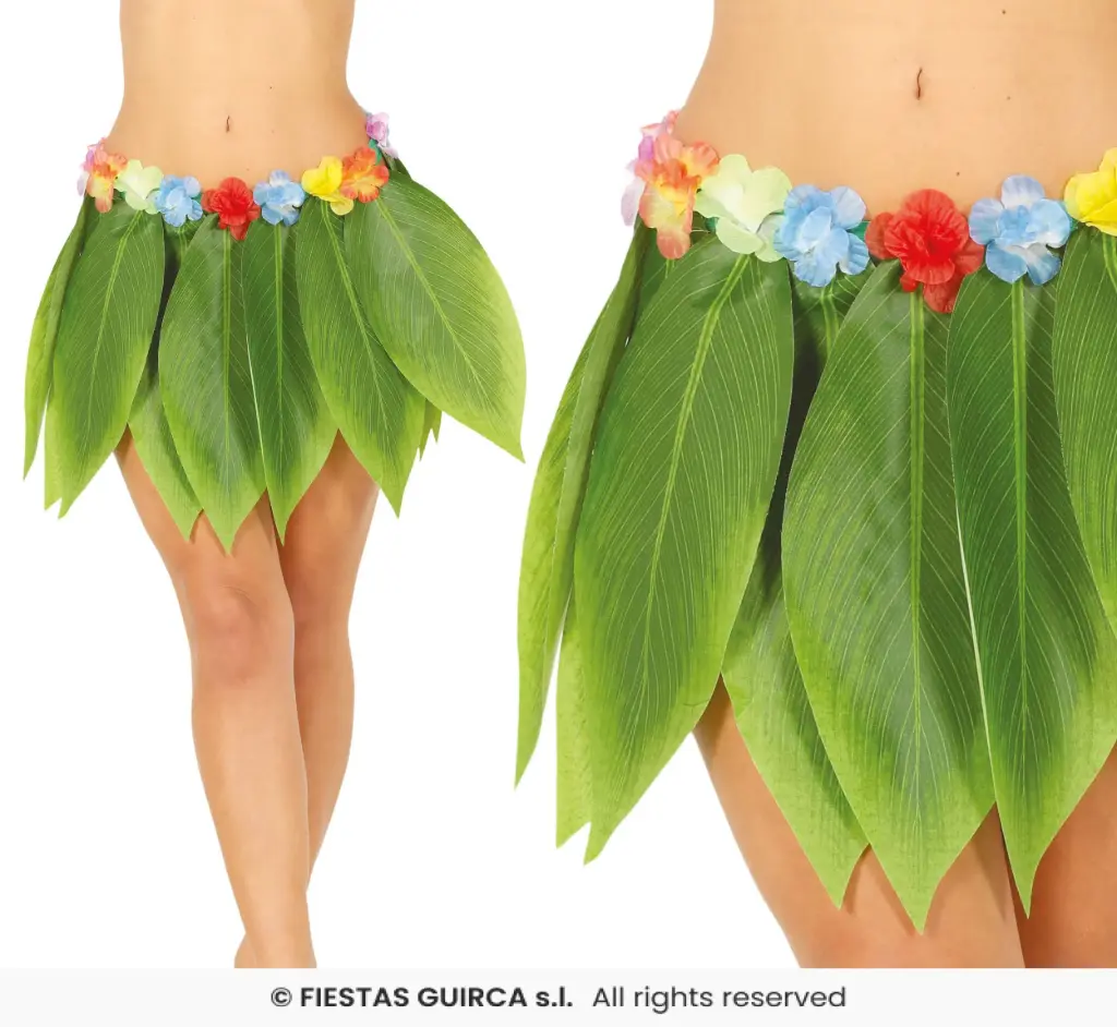 Hawaiian Skirt Leaves 38 Cms.-Adult