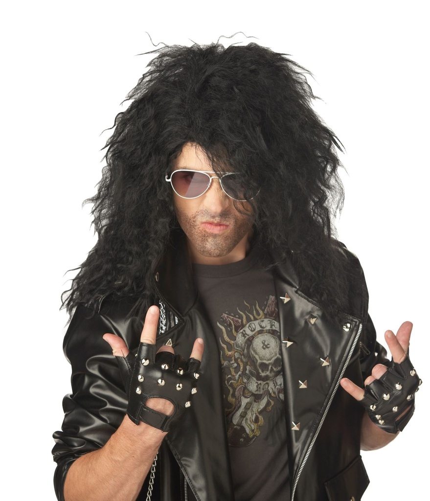 Heavy Metal Rocker Black Male Wig