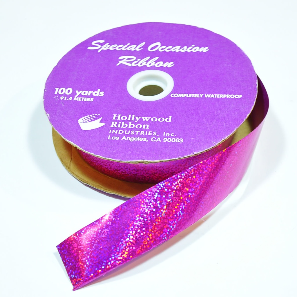 Holographic Ribbon Fuschia 1 1/4