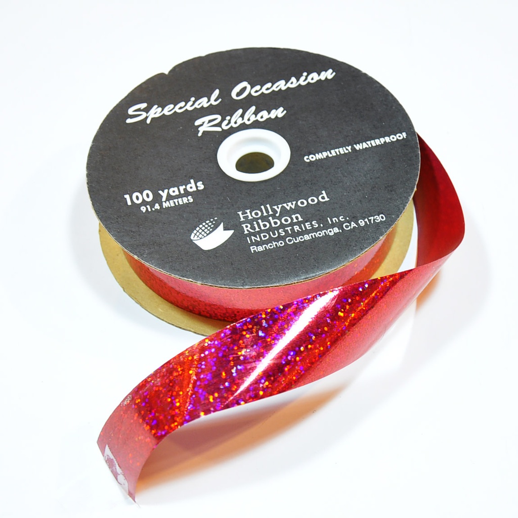 Holographic Ribbon Red 1 1/4