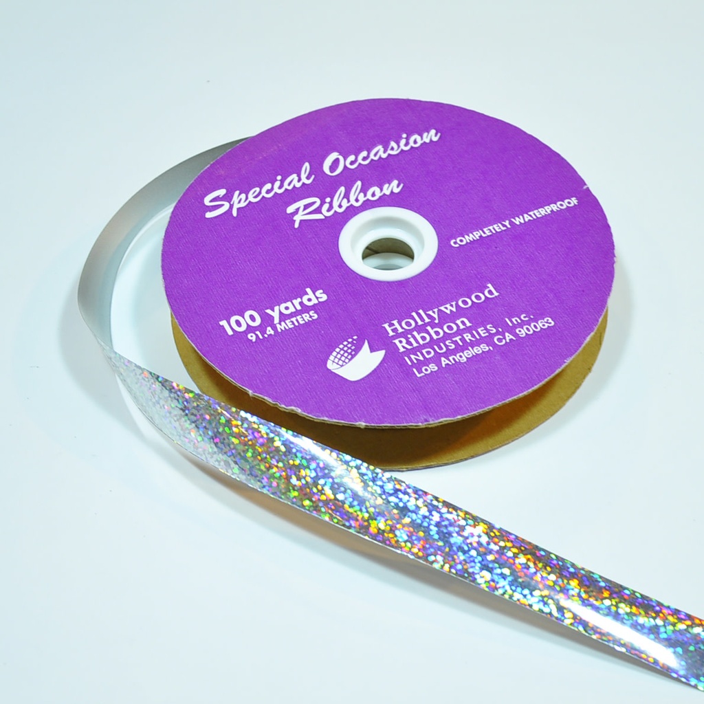 Holographic Ribbon Silver 1 1/4
