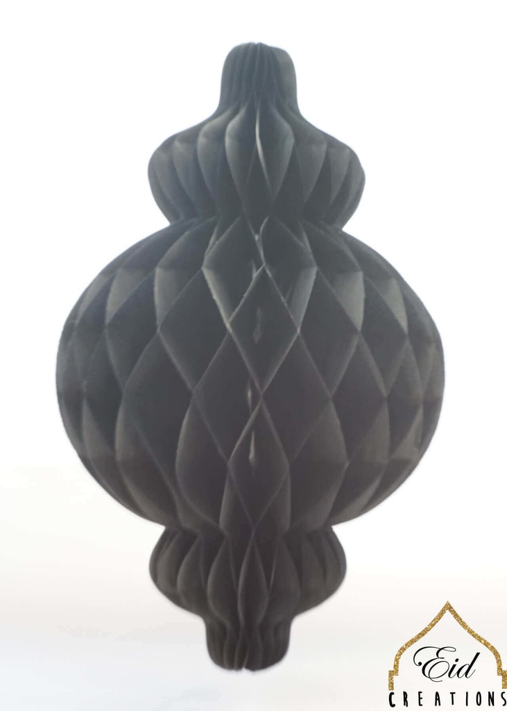 Honeycomb Decoration - 12" Black Lantern