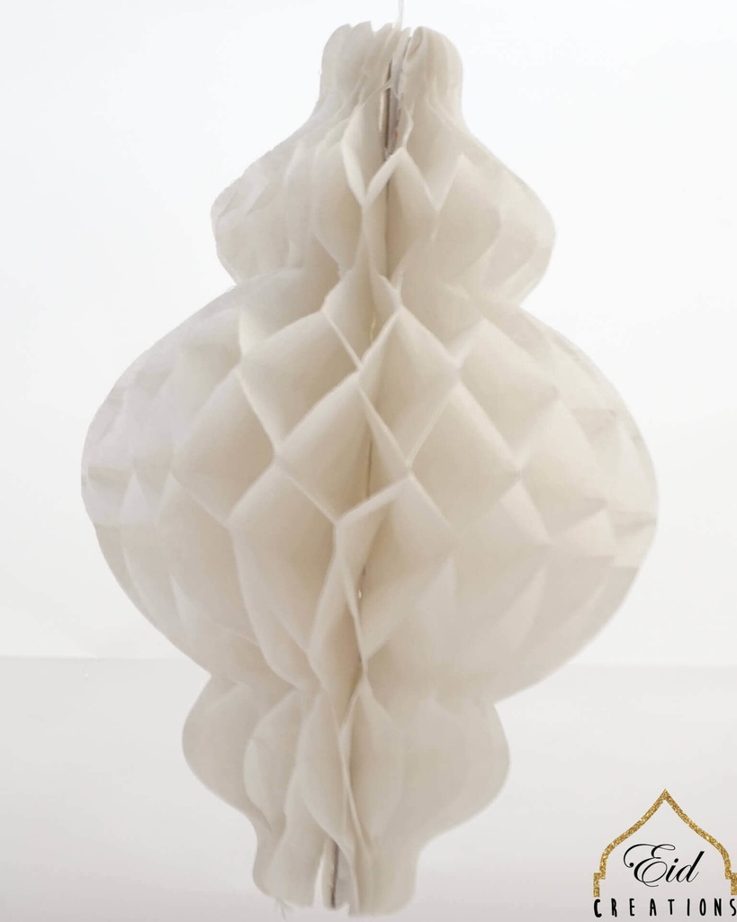 Honeycomb Decoration - 8" White Lantern