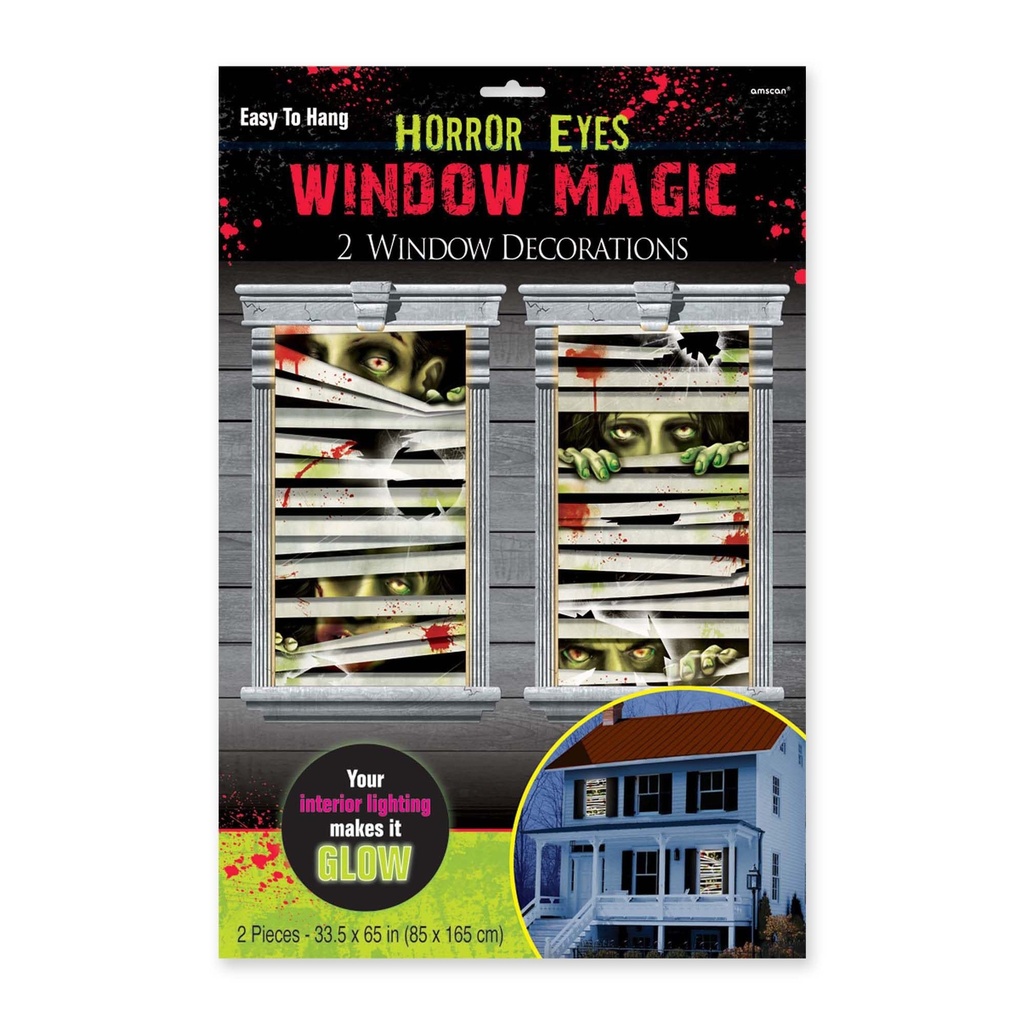Horror Eyes Window Magic Decorations - Plastic Halloween