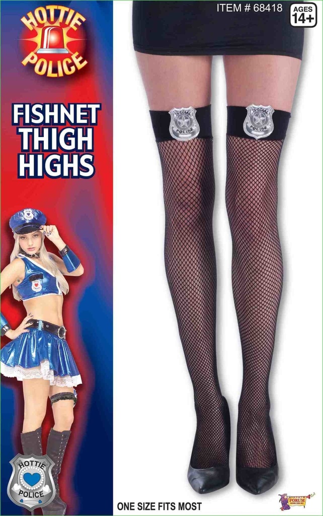 Hotie Police Fishnet Thigh Highs