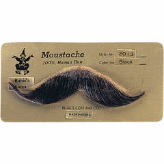 Human Hair Moustache-Handlebar Brown