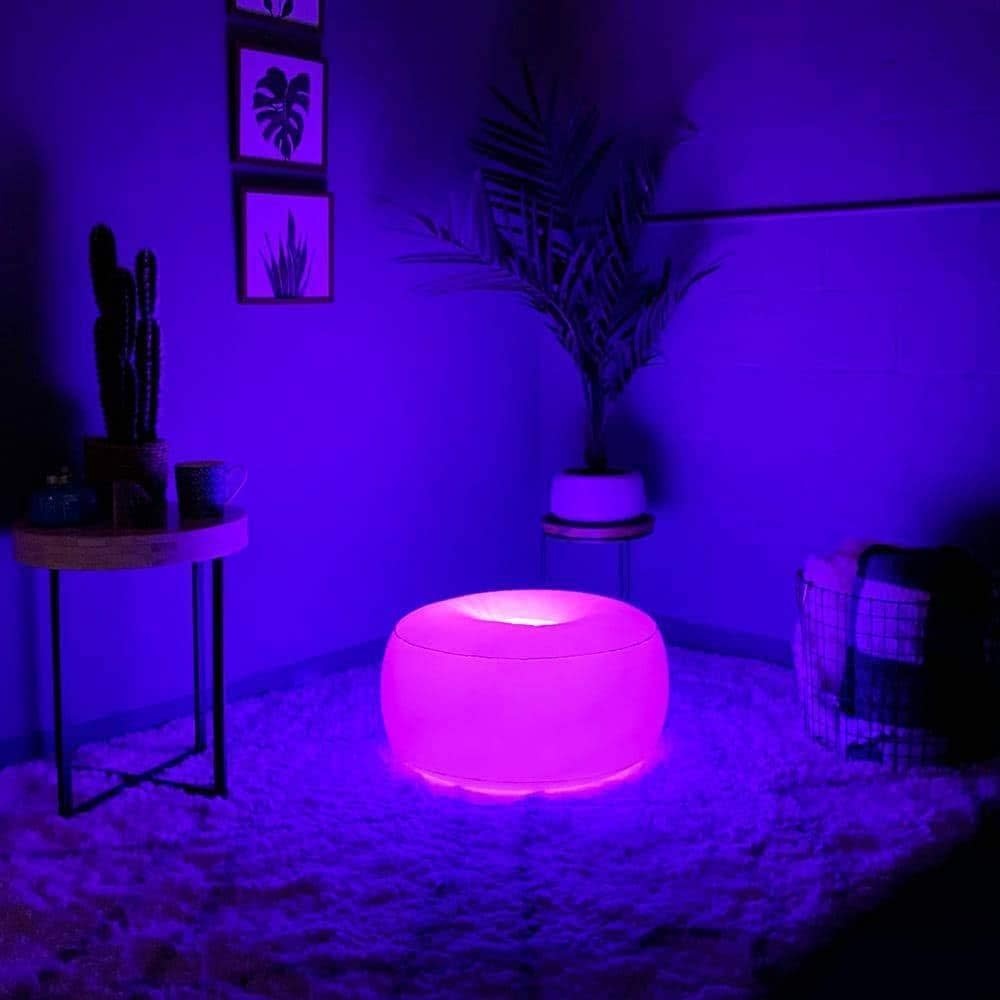 Illuminated Color Changing Ottoman with Remote
