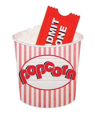 بطاقات دعوة بشكل علبة الفشار لليلة أفلام هوليوود